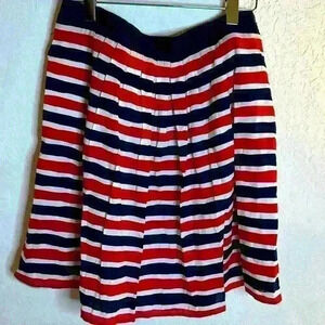 NWT Tommy Hilfiger Iconic Pleated A-line Commuter Striped Skirt 🇺🇸 Sz 12